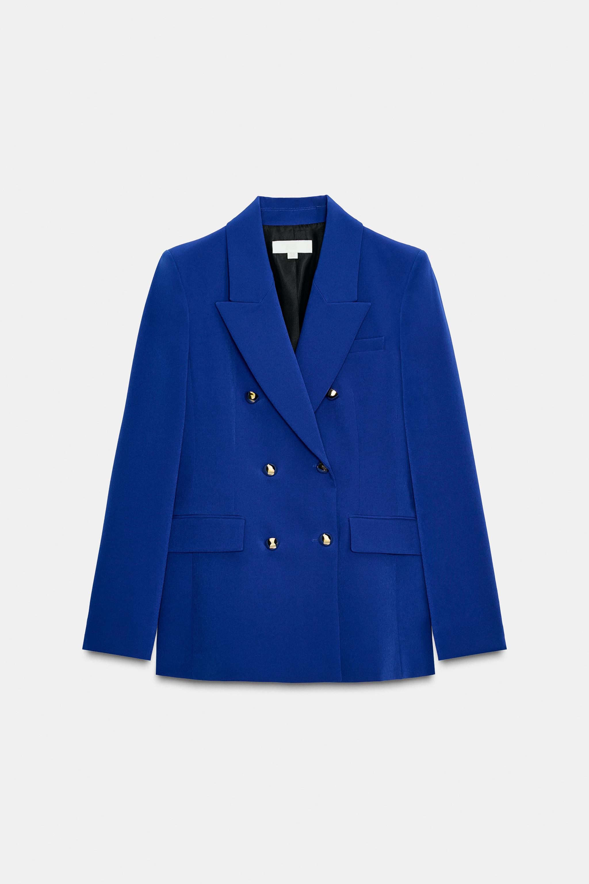 DOUBLE-BREASTED BLAZER WITH SHOULDER PADS